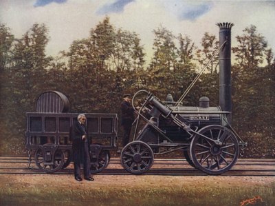 La Rocket et son concepteur, George Stephenson, le père des chemins de fer britanniques, London and North Western Railway - English School